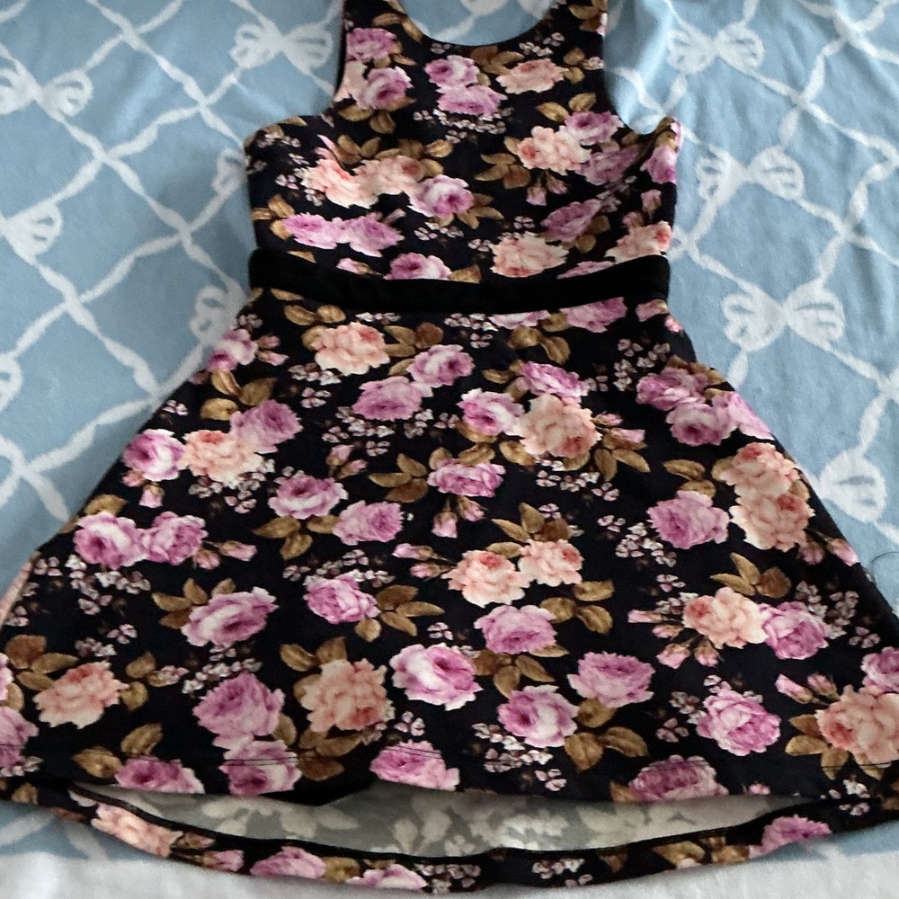 For Love And Lemons Floral Dress - Pink and Black